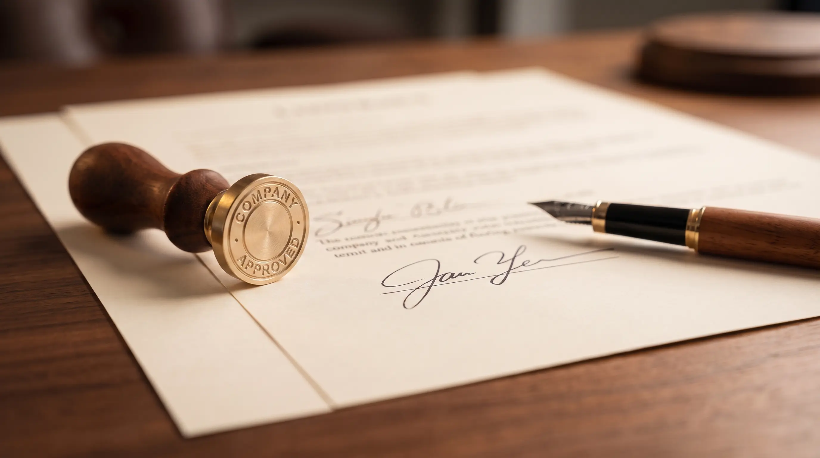 Documents de constitution de société signés et tamponnés chez The Address