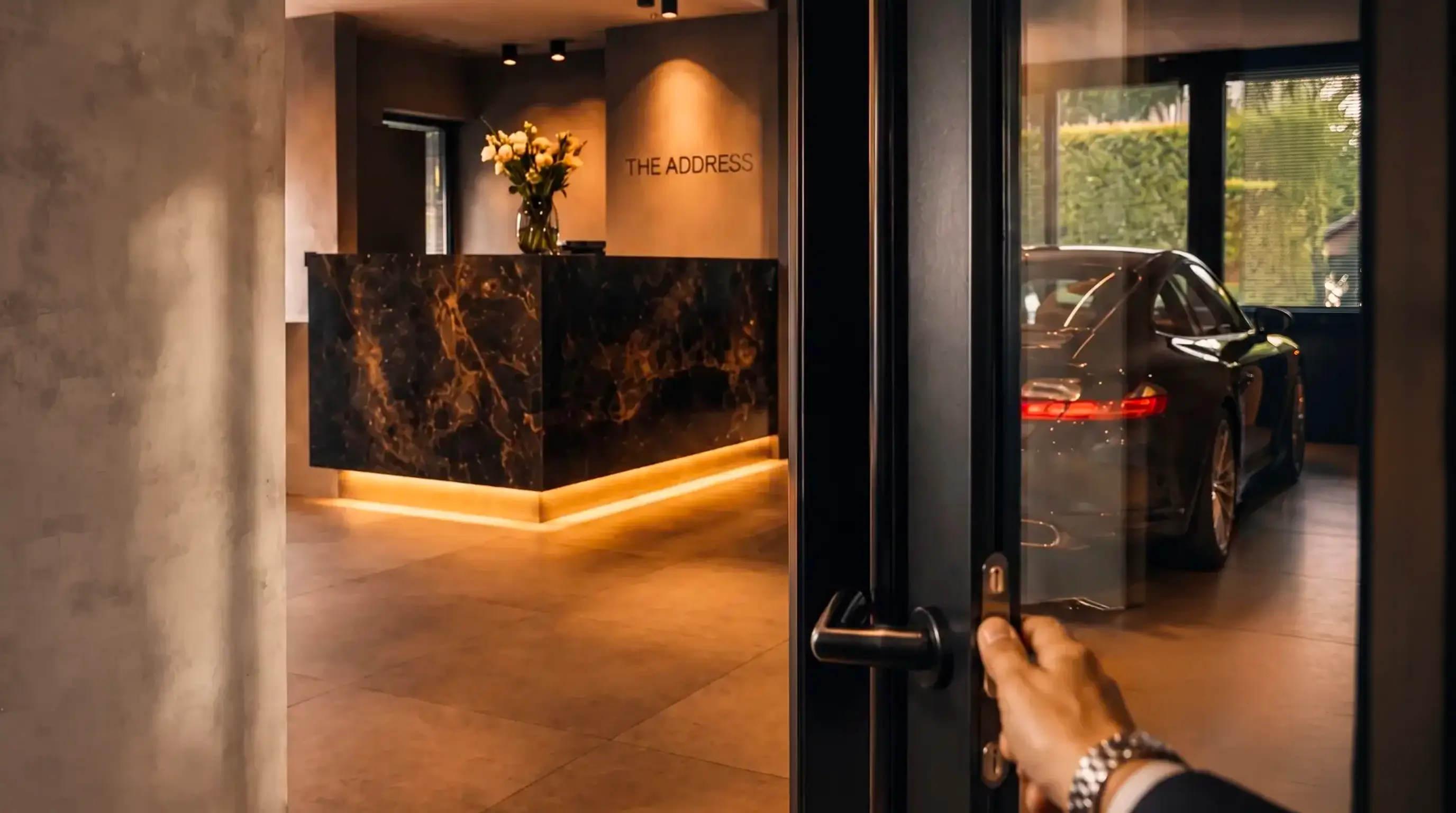 L'accueil de The Address, le cadre imaginé par Ferdaws Abatoya