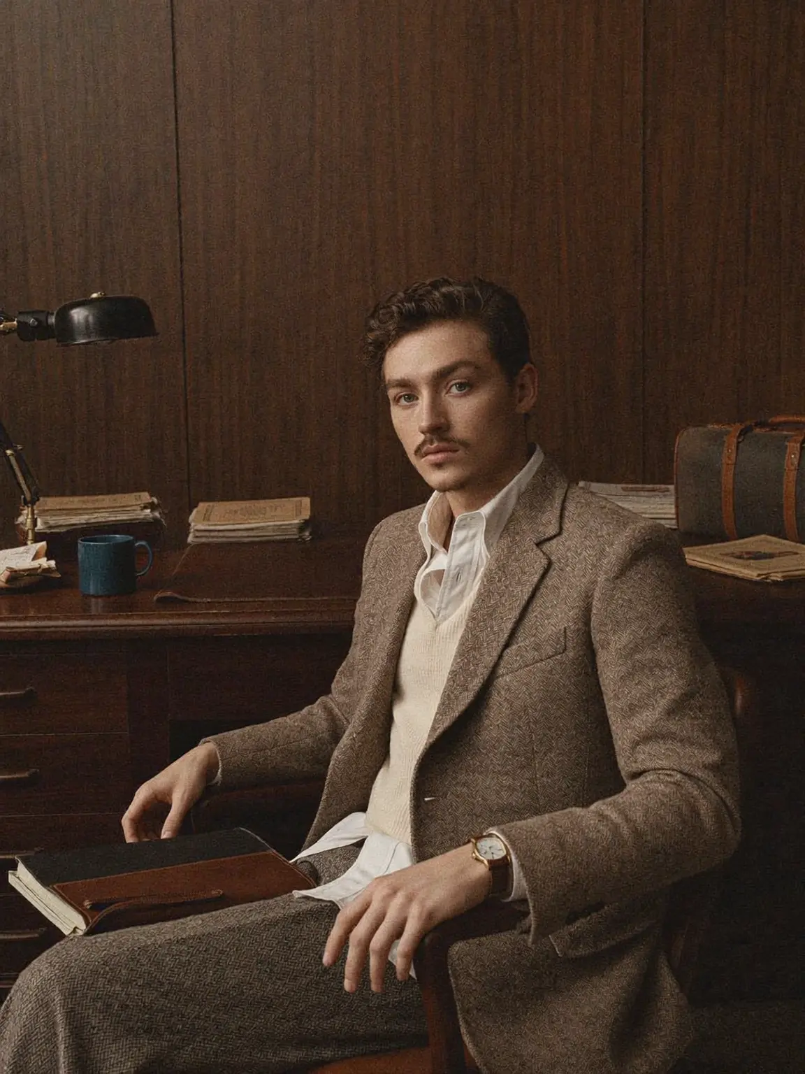 Portrait d'un entrepreneur dans un bureau feutré